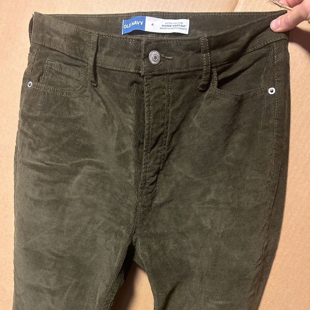Extra high rise kicker boot cut corduroy pants